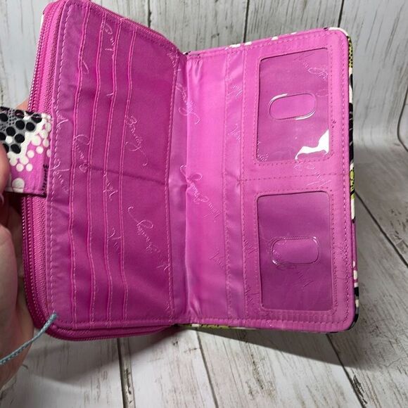 Vera Bradley Accordion Wallet Pink Green - Picture 5 of 6